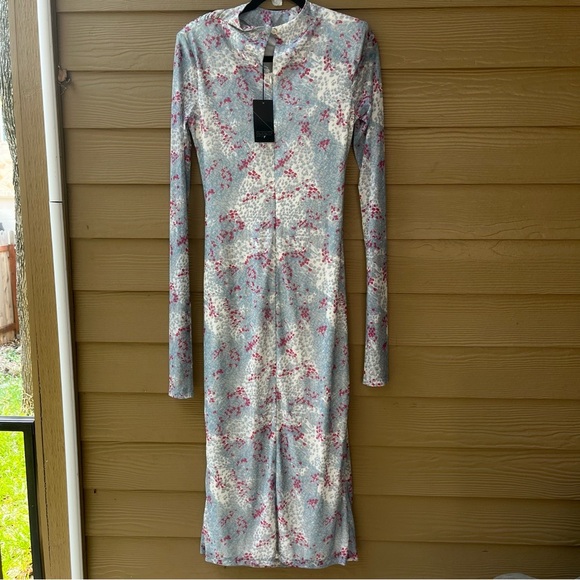 Undra Celeste Double Ruched Mesh Dress Size Medium - Picture 5 of 8